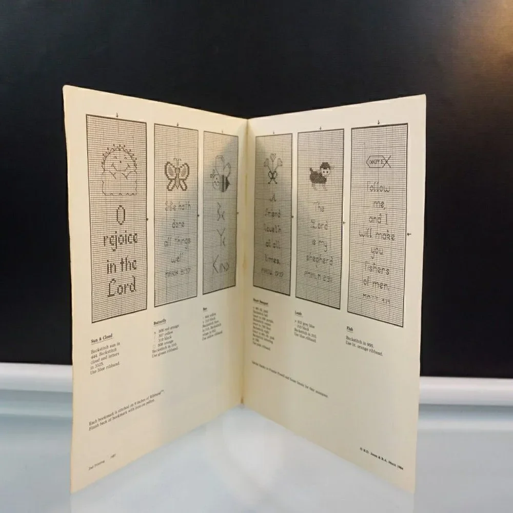 Mark It With Blessings by B Jones B Mock Cross Stitch Patterns Leaflet 1985